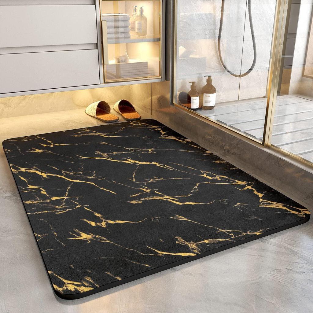 Quick-Dry Anti-Slip Diatom Mud Bathroom Floor Mat - Water Absorbent, Easy to Clean, Decorative Door Mat.