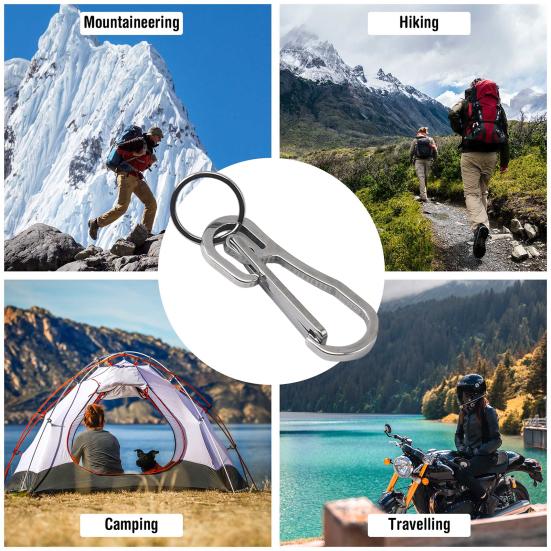 Keychain Clip Quick Release Rustproof Corrosion Resistant Compact Size Ultralight Carabiner Key Ring Holder for Camping