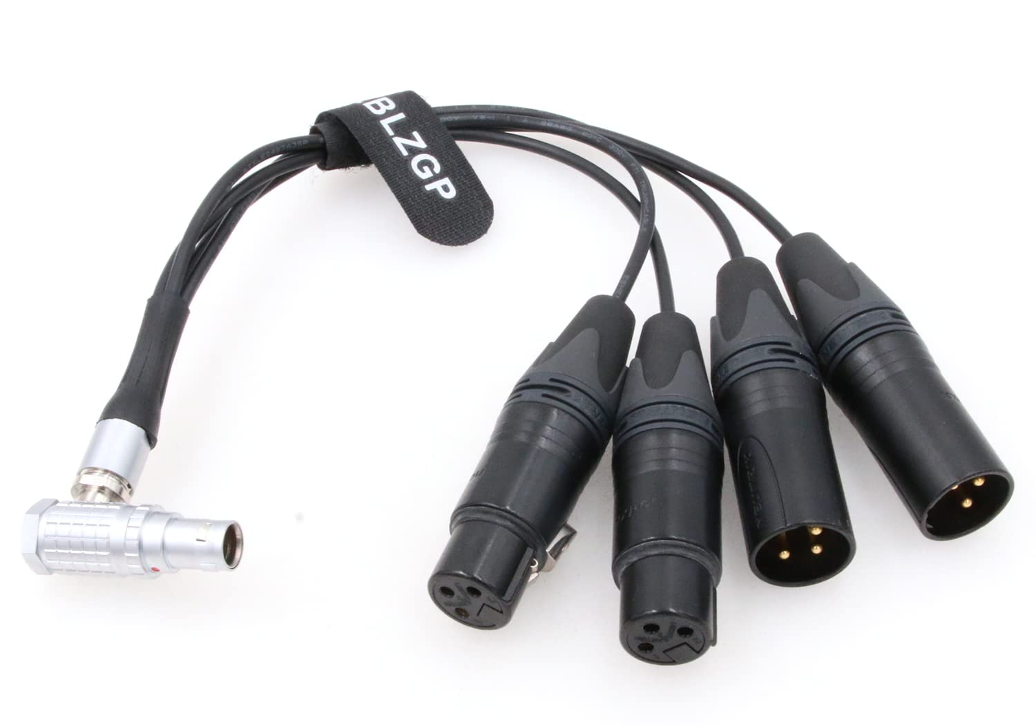 

ZBLZGP Audio Breakout InputOutput Cable, 10-Pin Male to 4XLR for Atomos Shogun Inferno Monitor Recorder (Right-Angled Cable)