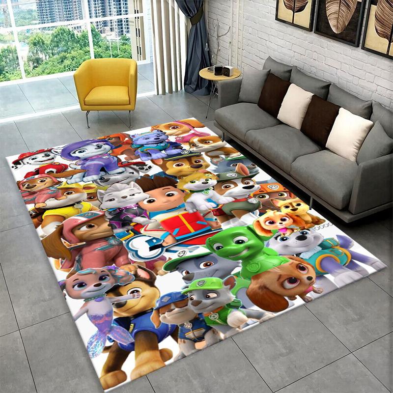 Cartoon P-Patrol Cute Dog Carpet Rug for Playroom Bedroom Living Room Sofa Home Decor,kid Game Area Rug Non-slip Floor Mat