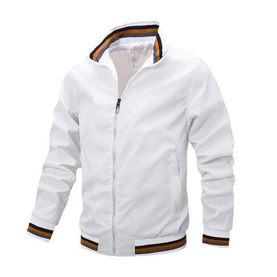 Veste décontractée à col montant pour hommes, à la mode, à rayures, couleurs assorties, grande taille, veste pour jeunes