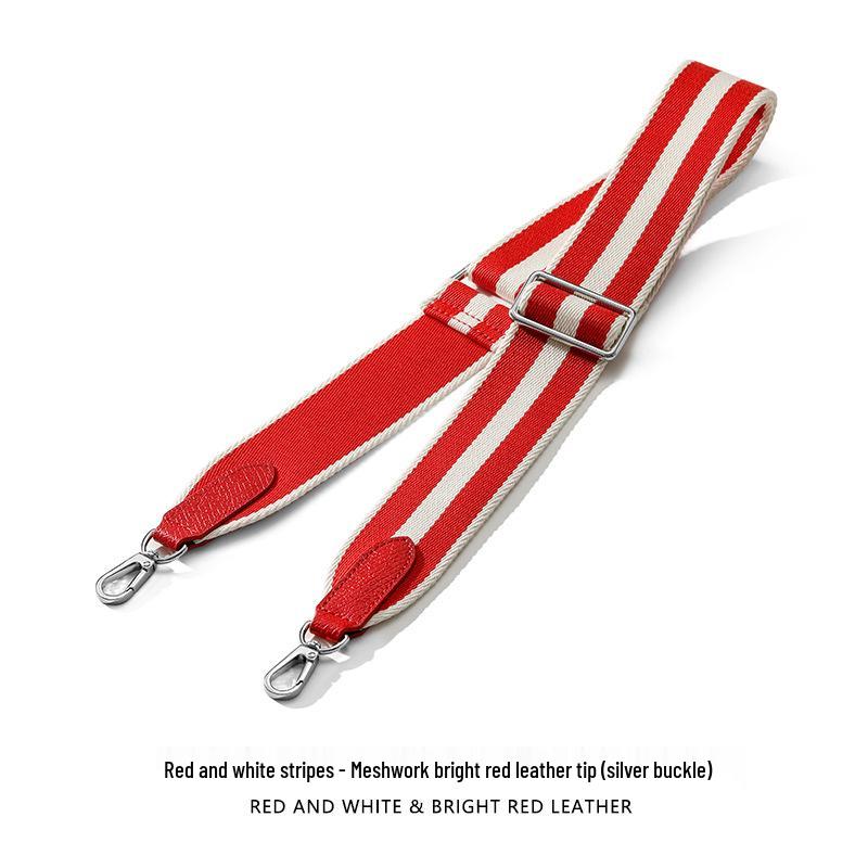 F-97 Color Block Stripe Wide Canvas Shoulder Strap for Bag Modification
