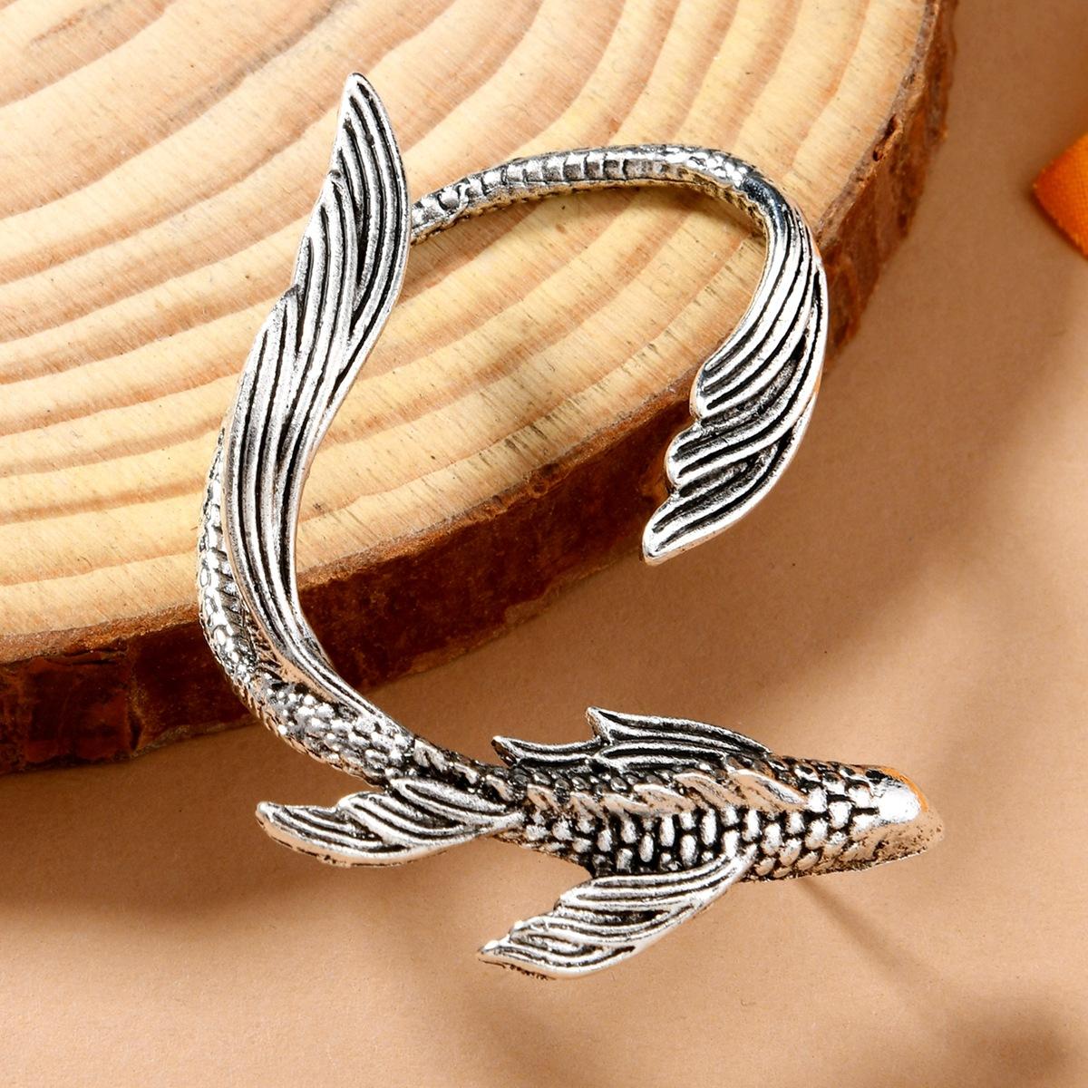 

Серьги из сплава в стиле ретро, трехмерные подвесные серьги в виде кои, персонализированные мужские и женские серьги-клипсы в виде золотых рыбок