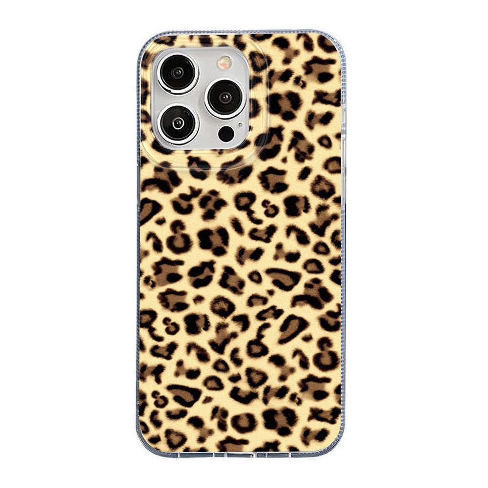 Premium feather yarn brown leopard print for iPhone17promax Apple 15 mobile phone case 14 New 16 All-inclusive 17
