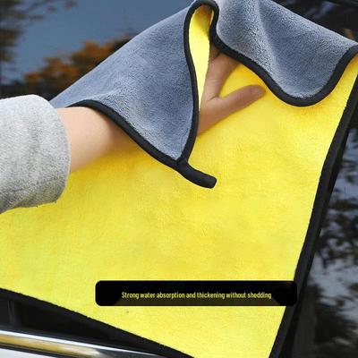 Utierka na umývanie auta z koralového flísu, ktorá nepúšťa vlákna - Hrubá, savá, čistiaca handrička šetrná k laku