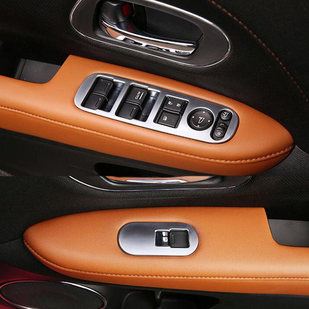 Car ABS Inner Door Window Glass Panel Armrest Lift Switch Button Trim Frame 4pcs For Honda HRV HR-V Vezel