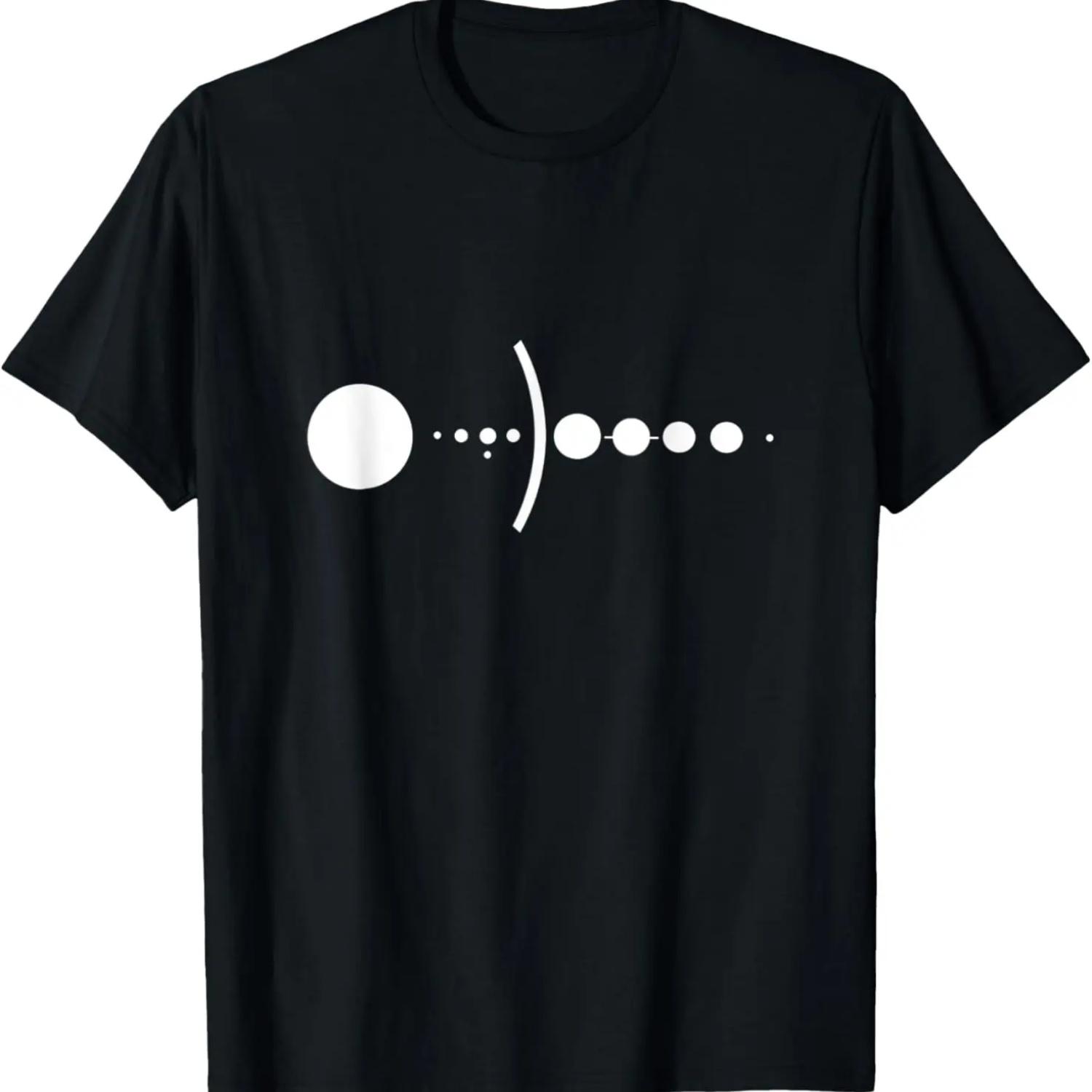 Minimalist Solar System - Sun, Earth, Moon, Planets T-Shirt S чёрный