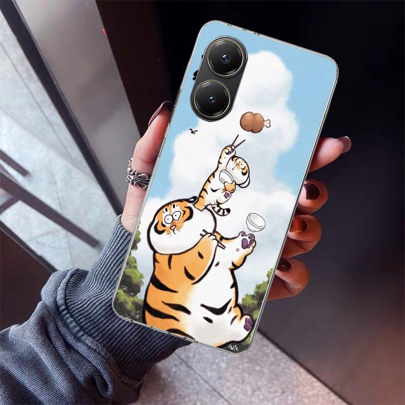 

Cartoon Fat Tiger Phone Case For Xiaomi Poco X5 X6 X7 Pro F7 Ultra M7 Redmi 15C 15 13C 13 12C 12 10 10C 10A 9 9C 9T 9A Cover Poc Redmi 15 5G