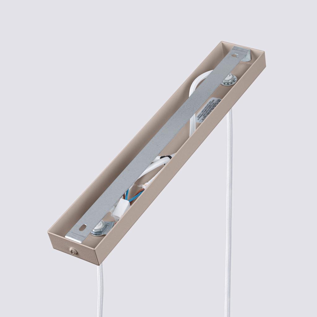 Lampa Wisząca Nowoczesna Listwa Dwie Karbowane Tuby Taupe 2Xgu10 10W Karbon Sollux Lighting