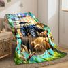 Blue Tractor Wheat Field Sunset Blanket bedroom Blanket for Livingroom Couch lunch break Soft throw for Friend's festival Gift