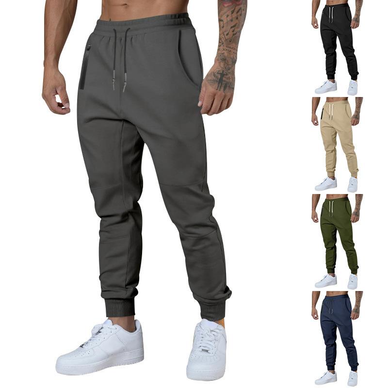 Men's drawstring casual trousers new sports trousers versatile breathable drawstring trousers