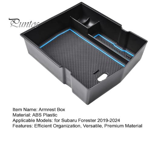 Ablagefach für Armlehnenbox für Subaru Forester 2024–2019, USB-Loch, abnehmbare Pads, einfache Installation, Innen-Organizer für leicht zugänglichen versteckten Stauraum