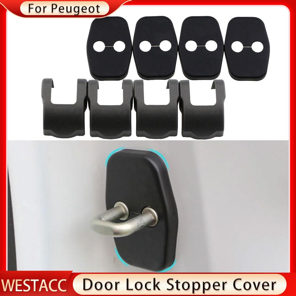 

4 шт. ABS автомобильные дверные замки, замки, наклейки для Peugeot 308 408 208 2008 3008 для Citroen C4, защитные чехлы