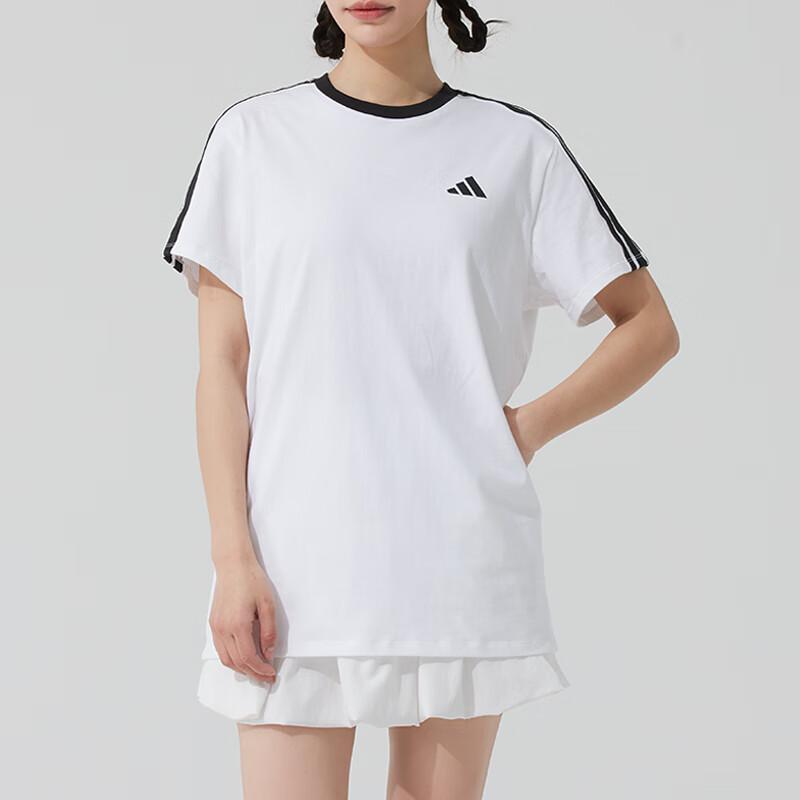 Adidas Casual Comfortable Breathable Short Sleeve T-Shirt Women Tops White JY7613