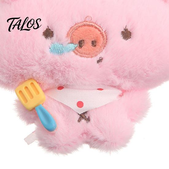 Decorative Hanging Ornament Cartoon Pig Plush Pendant for Backpacks, Stuffed Animal Bag Charm Schoolbag Decoration with Ball Chain, Soft Keychain