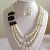Rhinestone Bridal Accessory Embellished Pearl Necklace For Wedding Decor Dress