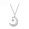 Star And Moon Necklace Copper Plated With White Gold Clavicle Chain