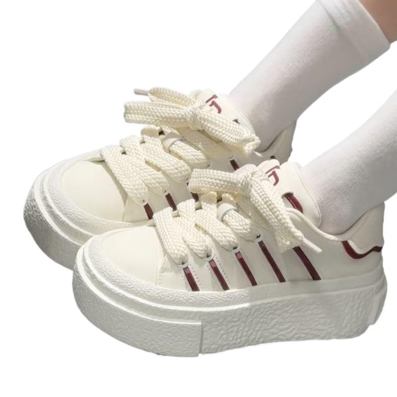 Fashion 2025 New Mixed Colors Women's Vulcanize Shoes Platform Outdoor Hot Sale Lace Up Women Sneakers Versatile Ladies Casual Shoes