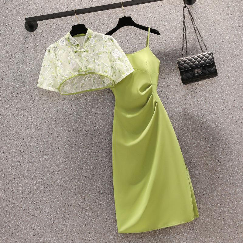 

Лето 2024 года, платье-чонсам и блузка больших размеров для женщин в стиле ретро 4XL