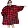Flannel Hooded Blanket Sweatshirt Adults - Warm Winter Loungewear With Pockets