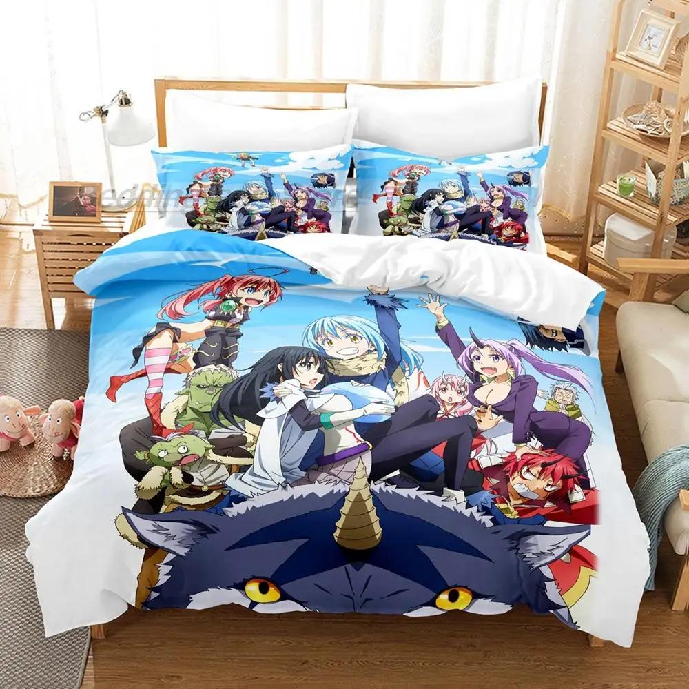 Ten Czas Kiedy Odrodziłem się jako Śluz Pościel Zestaw Pojedynczy Bliźniak Pełny Queen King Size Zestaw do Łóżka Aldult Dzieci Druk 3D Anime Kreskówka