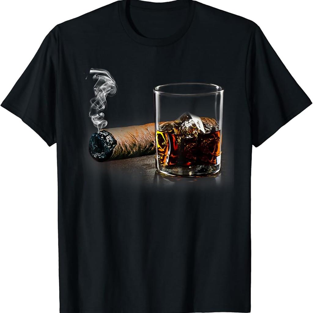 Cigar and Bourbon T-shirt Great Gift for Cigar Lounge Lovers T-Shirt