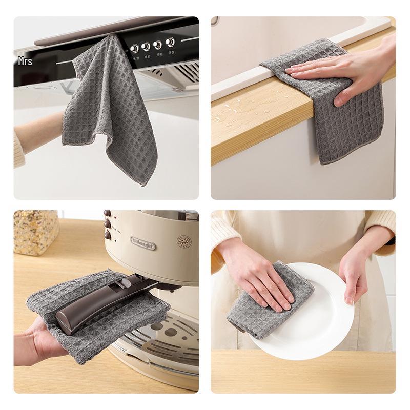 Waffle Pattern Absorbent Dishwashing Scouring Pad & Towel - Large Size, Kitchen Cleaning Essential