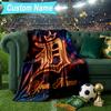 Custom Name Blanket Detroit Tigers Emblem Blanket Bedding Blanket for Travel, Camping, Living Rooms, Offices, Sofas, Fan Christmas gift