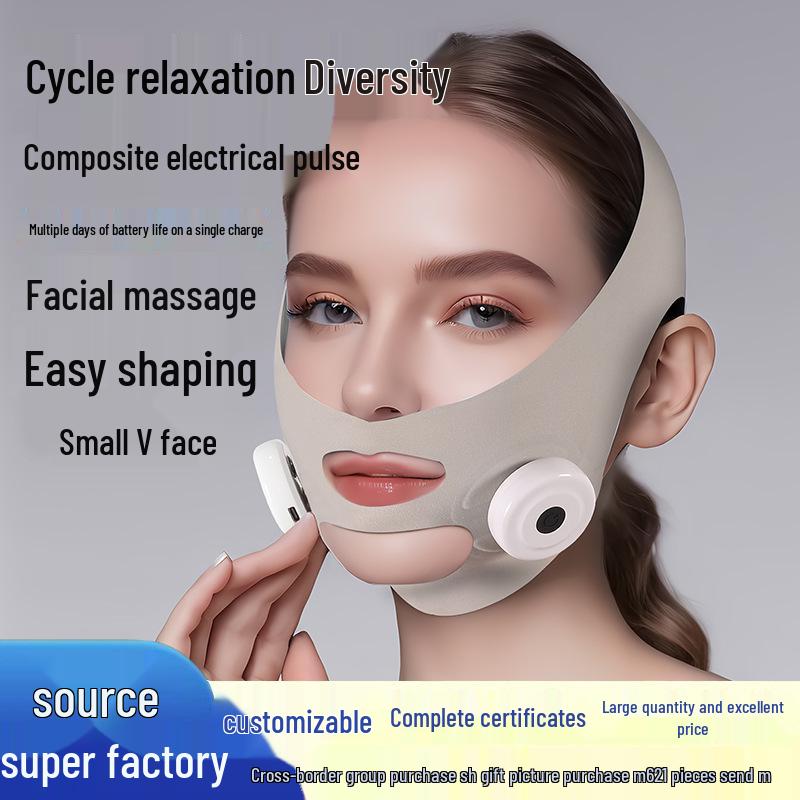 Elastic Fabric EMS Vibration Double Chin Sculptor - Electric Facial Tightening Device