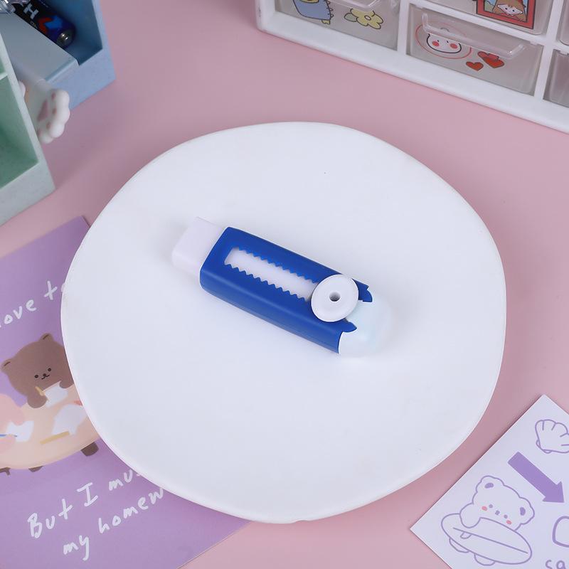 Cream-Colored Retractable Eraser: Push-Pull Design, Low-Dust, No Marks, Ideal for Students