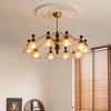 French Mid-Century Walnut Chandelier - Nanyang Style for Living, Dining, or Bedroom