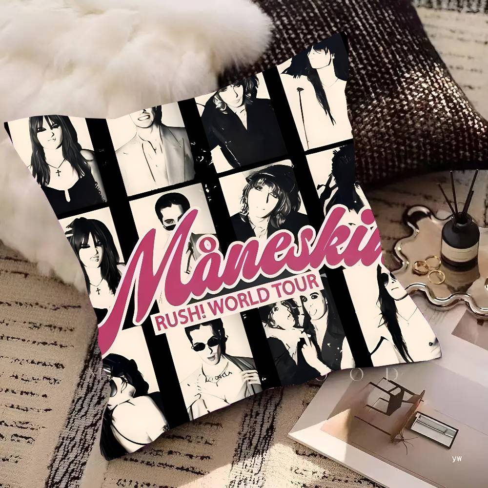 Maneskin Damiano David Vintage Pillow Case Square Pillow Bedroom Sofa Leisure Comfort Cushion Car Living Room Home Decoration