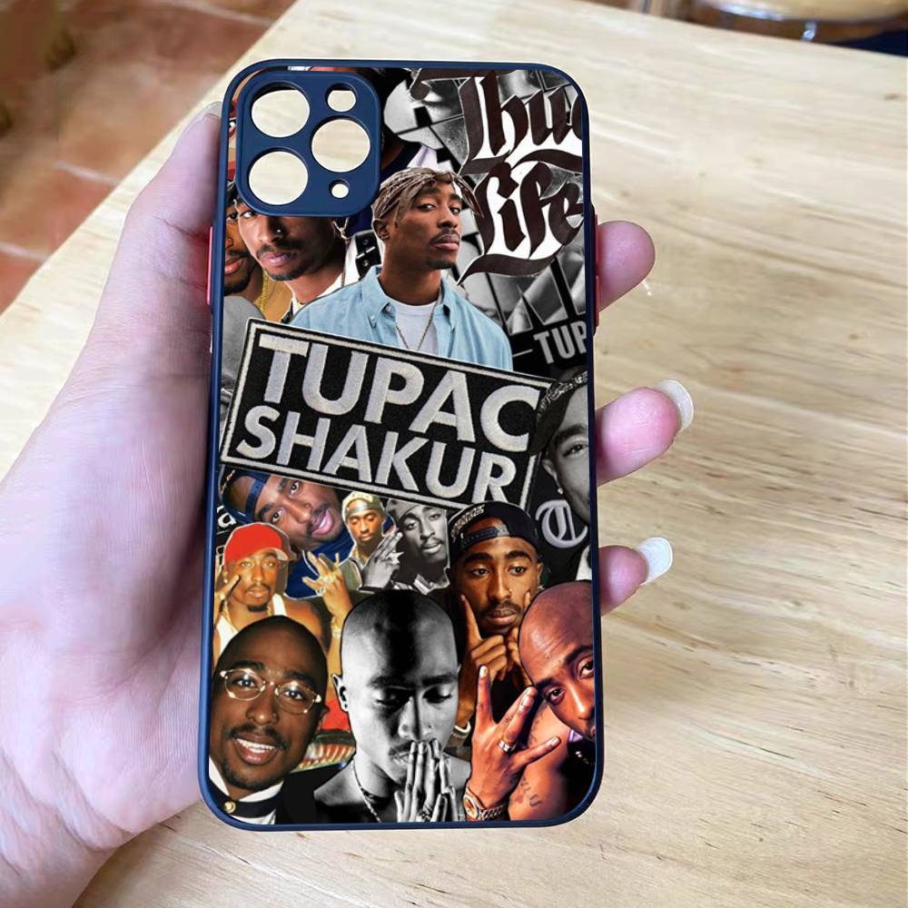 Rapper 2Pac Singer Tupac Cover For iPhone X XS 11 12 13 14 15 16 pro MAX mini Phone Case Matte shockproof