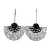 Black Onyx Gemstone Women's Gift For Her Silver Jewelry Earring 1.5''