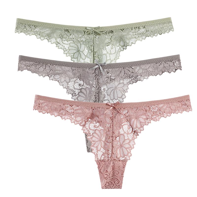 Lace Panties Women Seamless Briefs Soft Lingerie Low-rise Hollow Underwear Tempting Thongs Female Underpants