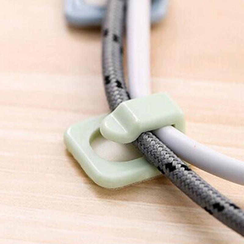 18 szt. Samoprzylepne Klipsy Organizujące Kable Zabezpieczające Klipsy Organizujące Przewody USB Organizator Przewodów Komputerowych Przechowywanie Biurkowe Uchwyt na Przewody
