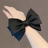 Vintage French Large Hair Bow Ties Claws Elegant Solid Color Big Bow Hair Clip Satin Butterfly Bow Hairpin Girl Hair Accessories
