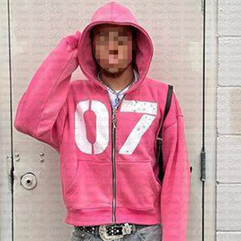 Europäischer und amerikanischer Street-Hip-Hop-Stil Digital 07 bedruckter Kapuzenpullover