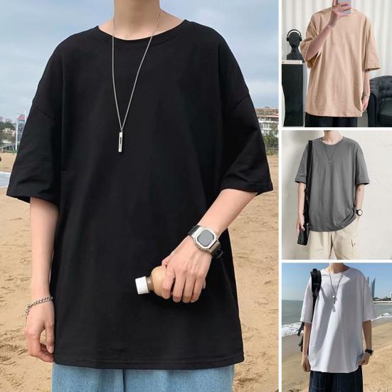 

Модная мужская летняя футболка с короткими рукавами и брюки из хлопка с круглым вырезом