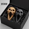 Gothic Skull Ornament Statue, 3D Printed Human Head Model for Home Aged Sculpture Decoration, Halloween Statues, Bookshelf and Desktop