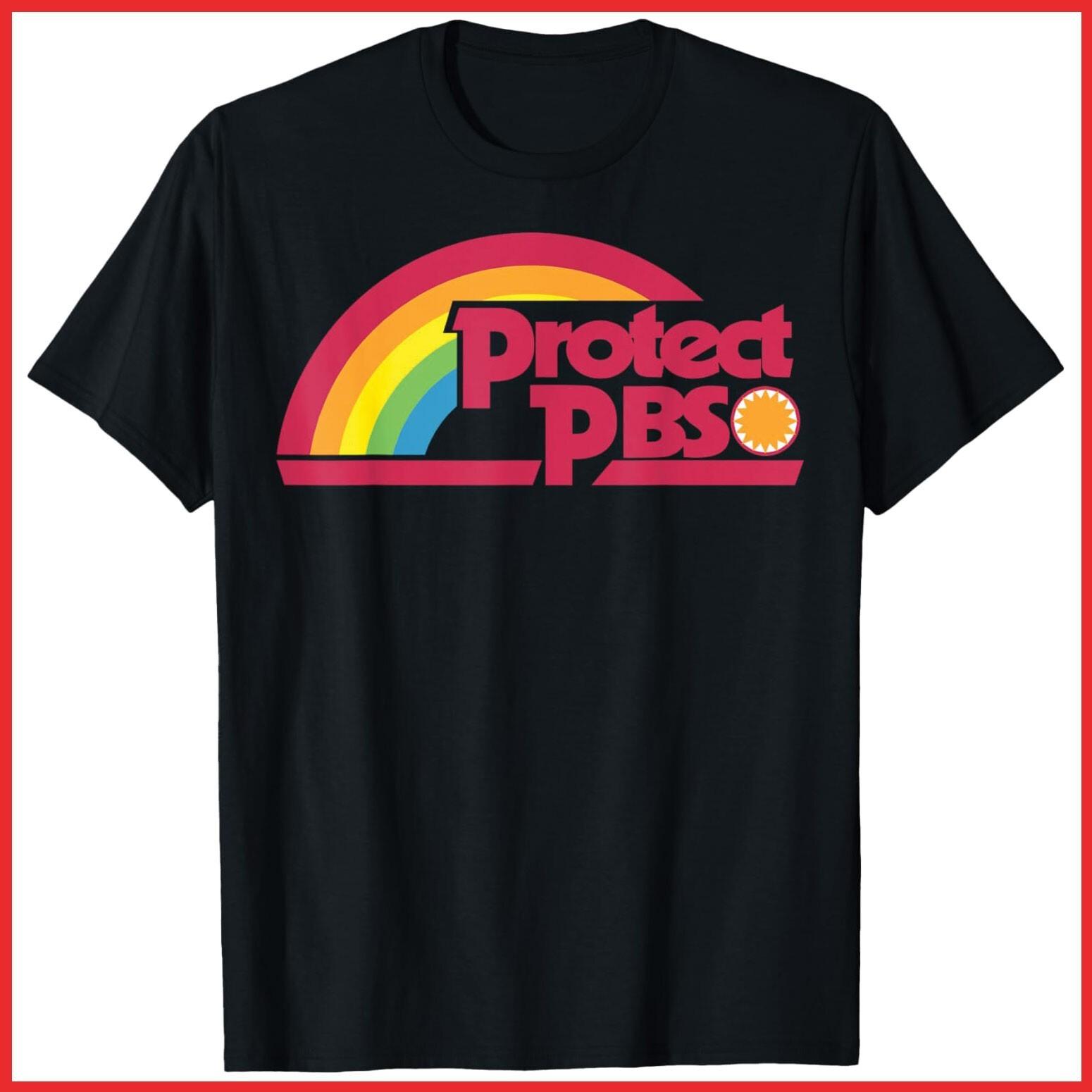 Protect P.B.S Save Public Broadcasting Service Black Cotton T-Shirt S-5XL S