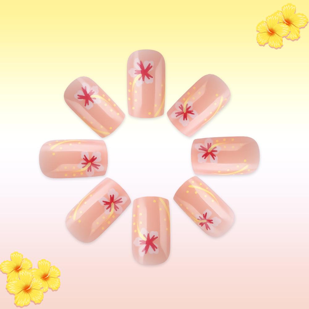 2026 Yellow Glossy Flower Wearable Nails - 24 Detachable Fresh & Versatile French Nail Art Pieces