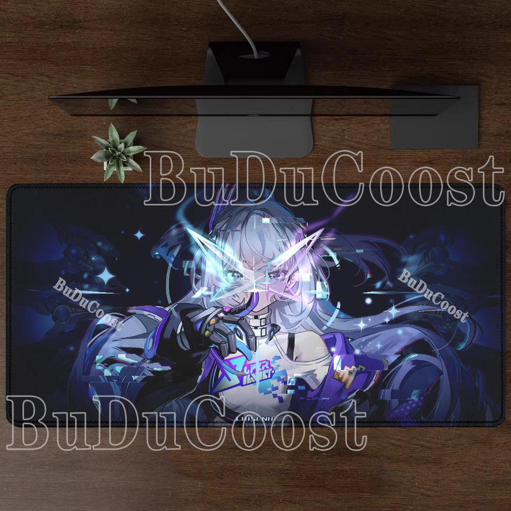 XXL Mousepad HSR Honkai Star Rail Silver Wolf LV.999 Overlock Gaming Keyboard Anime Girl Kawaii Mouse Pad HD Printing Desk Mat