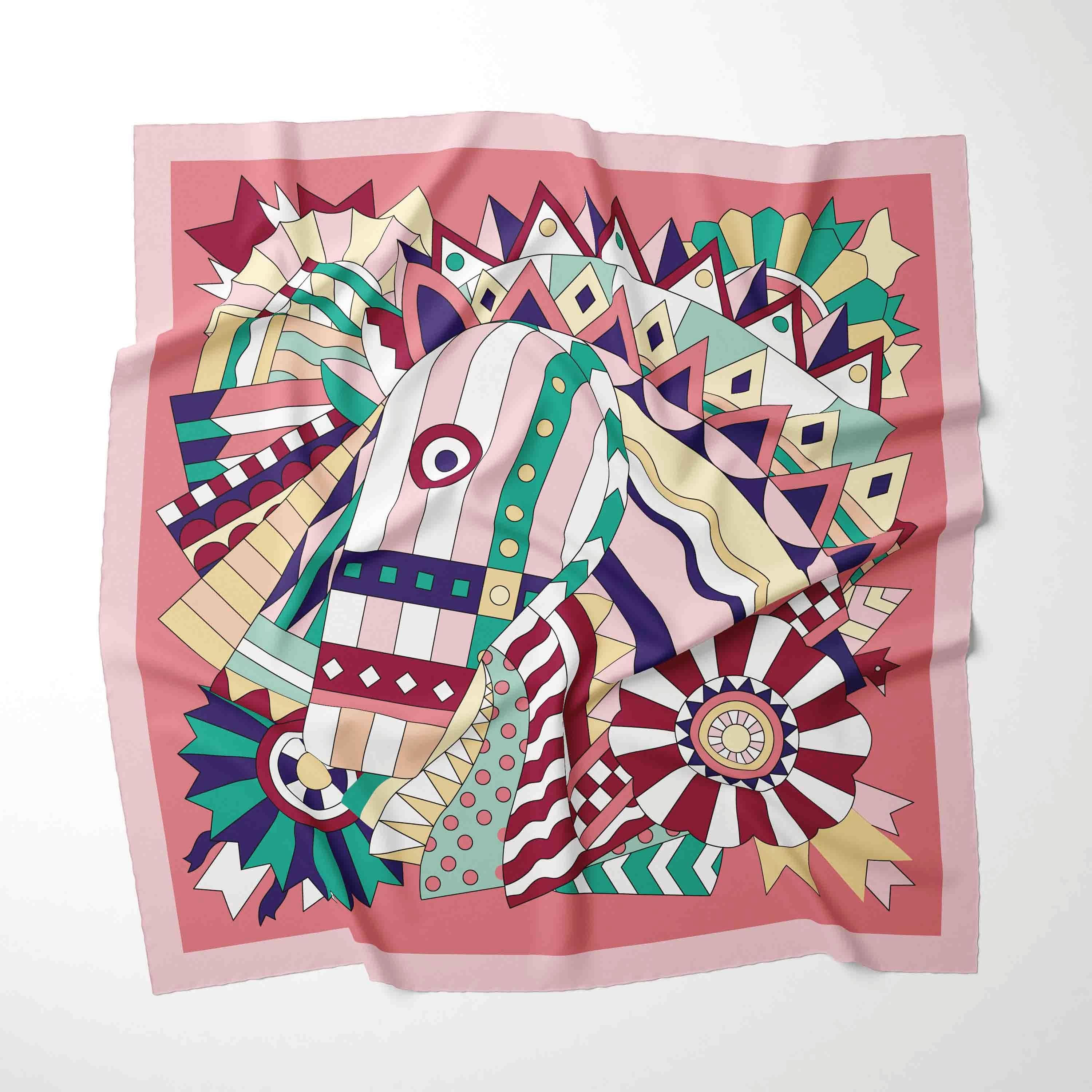 

Luxury Design 70*70cm Horse Print Silk Square Scarf Women Soft Satin Hairband Neckerchief Hijab Headband Foulard Gift 70CM 27inch