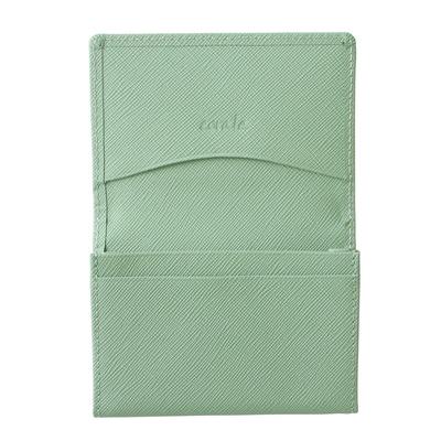Corale Business Card Holder for Genuine Prism Leather Card Business Card for Women (Corare) Women, Leather, Case, Case, Simple, Stylish, (Gray Green)