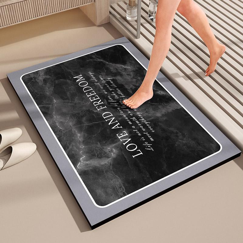 Super Absorbent Bathroom Bath Mats Non-Slip Foot Mat Quick Dry Shower Floor Carpet Toilet Rug Doormat Washable