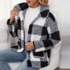 Women's Fashion Thickened Double-sided Plush Plaid Single-breasted Button-up Jacket