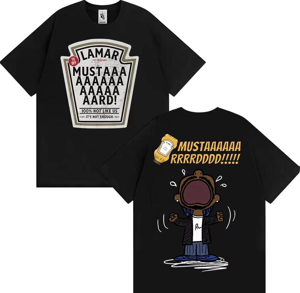 Rapper Kendrick Lamar Mustard Funny T Shirts Women Fashion Hip Hop Pop Music T Shirt Mens Casual Cotton Tshirt S