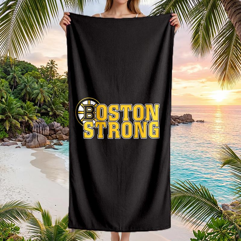 Boston Bruins Fashion Beach Towel Portable Soft Quick Dry Towel For Swimming Camping Holiday Use