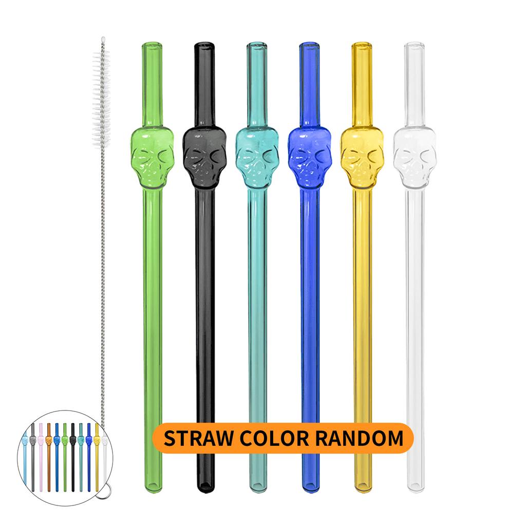 Straw Glass Straw Reusable Clear Bent Cute Straws for Drinking Smoothie Cocktail Shakes Beverages